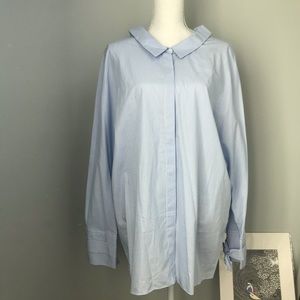 Zara Pinstripe Bow Oversized Shirt